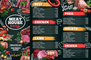 Menu de restaurant, Menu de mariage, Menu 1 page, Menu 2 ou 3 volets, Menu set de table – Image 2
